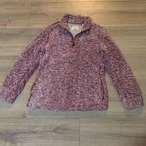 Original Weatherproof Cozy Purple Fleece 3/4 Zip Pullover